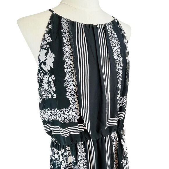 JULIA JORDAN Black White Print Maxi Dress Sz 16 New NWT Cruise Vacation Wedding - Picture 2 of 13